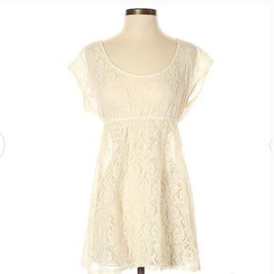 Free people lace coverup scoop neck empire waist coquette romantic